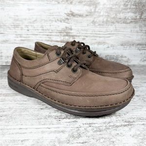 Women’s Birkenstock Memphis Brown Leather Shoes Sz EUR 39/US 8.5.